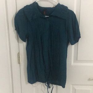 Blue Puff Sleeve Top